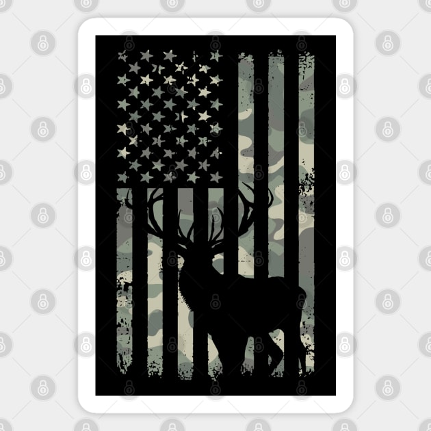 Camo Deer Hunter Flag Magnet by Etopix